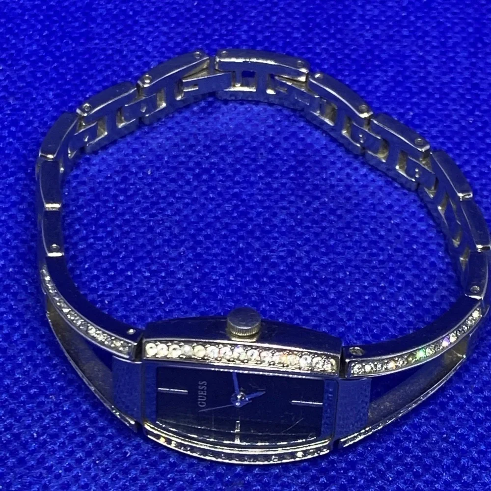 Guess watch - black and silver with rhinestones